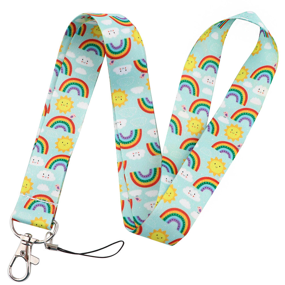 Wholesale Rainbow Polyester Badge Lanyard